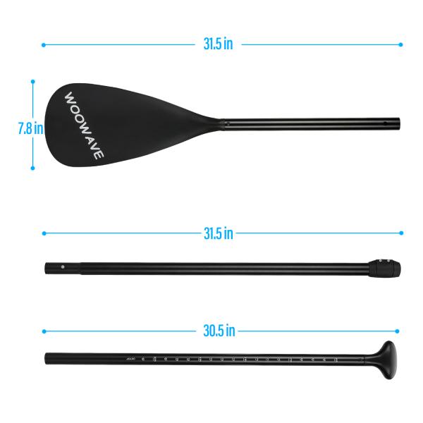 3-piece Woowave Aluminum Inflatable Sup Paddle with Lightweight and Adjustable Design