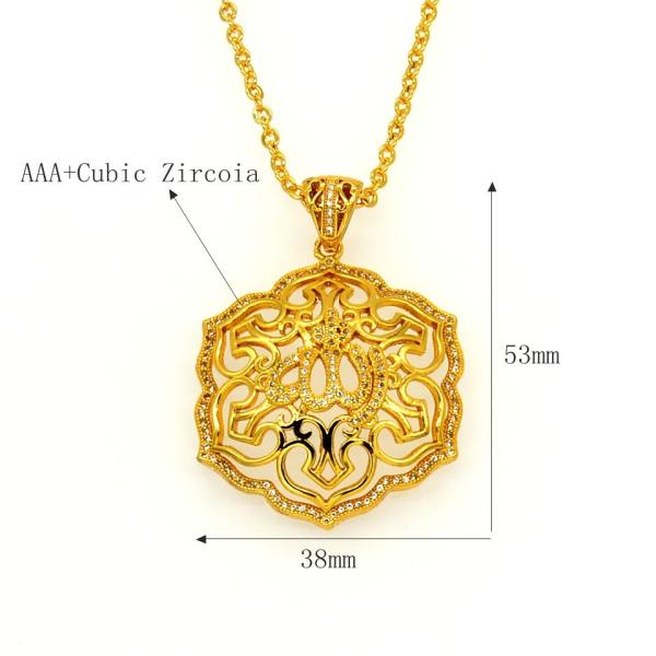 Vintage Allah pendants Women/Men jewelry Gift 18K Gold Plated Fashion african Jewelry