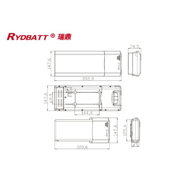 RYDBATT SSE-060(36V) Lithium Battery Pack Redar Li-18650-10S4P-36V 10.4Ah For Electric Bicycle Battery