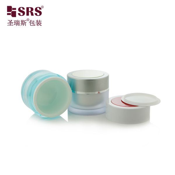 J0210A 30g 50g Custom Unique Design Plastic Cap Empty Facial Cream Jar Container Packaging
