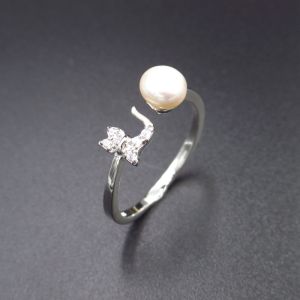 Kids Natural Simple Pearl Ring Jewellery With Adorable Cat Shape
