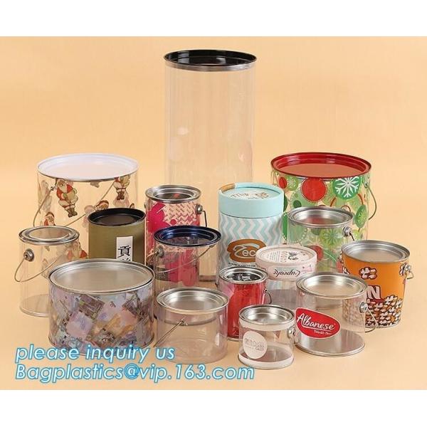 Buy OEM ODM Accepted 680ml Plastic PET Clear Round Can For Mint Storage,Clear 1 gallon PET paint can & lid with metal handle at wholesale prices