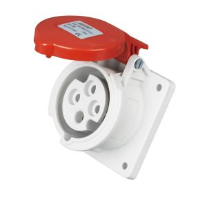 Panel Mounted 4 Poles Industrial Receptacle , IEC 60309 2 Industrial Plug