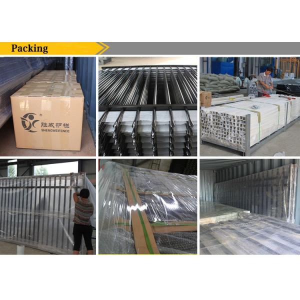 Powder coated horizontal steel garrison fence design