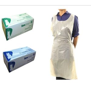 Quality Cleaning Plastic Throw Away Aprons , Colored Plastic Disposable Paint Aprons HDPE / LDPE for sale