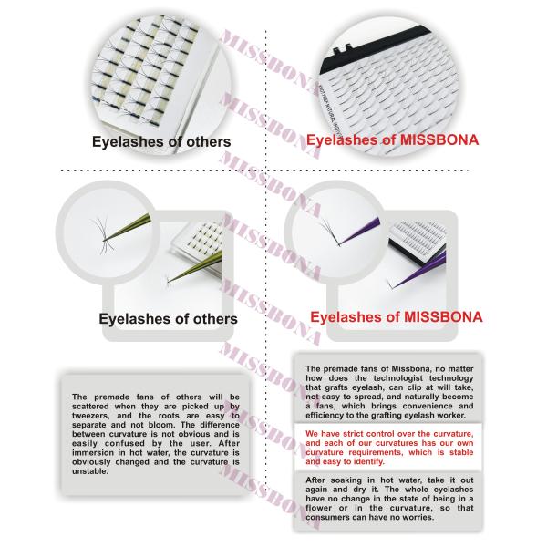 Soft Premade Volume Fans Lashes Custom Logo 0.05mm 3d 10d 20d