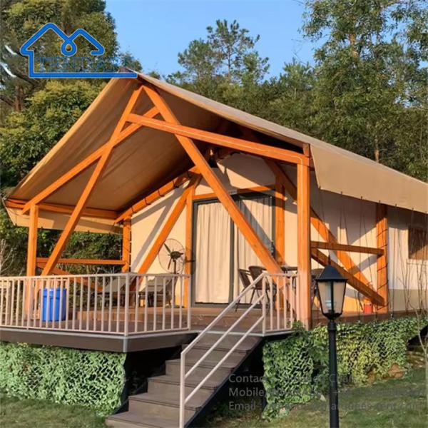 Beige Color Luxury Safari Camping Tent Safari Tents For Glamping Camping