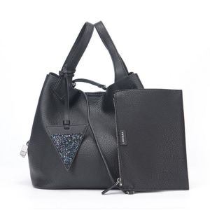 Lichee Pattern Cowhide Handbags Casual Single Shoulder Bag with Wallets