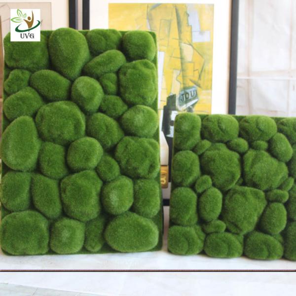 Buy UVG factory direct sale decorative flocking foam artificial moss in green for home garden landscap GRS038 at wholesale prices