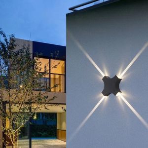 Outdoor Wall Lamp Aluminium 155x155x40MM Black 220V