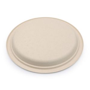 Recyclable Compostable Bagasse Disposable Plate Round Waterproof