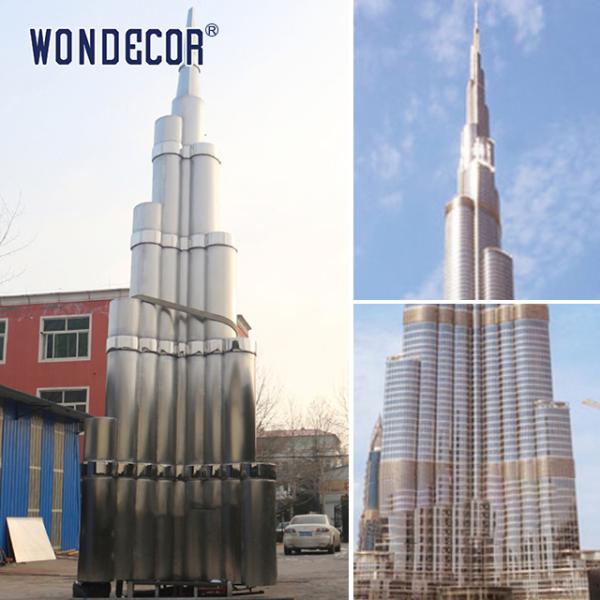 Large outdoor stainless steel abstract sculpture