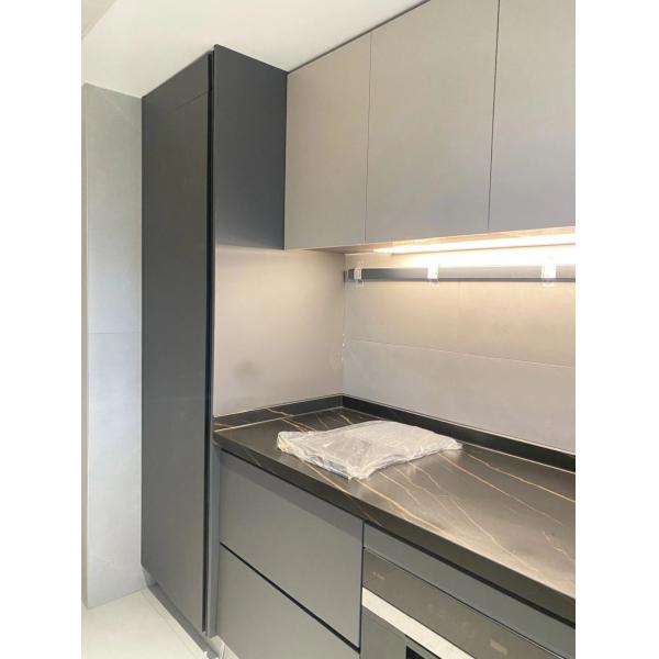 Modern Stainless Steel Cabinets Quartz Facet Home Kitchen Cabinet Custom