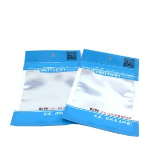 Resealable aluminum foil zipper pouch clear front mylar electronic packaging bag