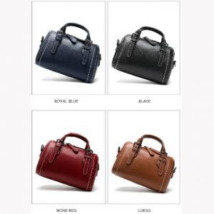China OEM Boston Style Cow Leather Ladies Handbag With Zipper Closure on sale