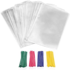 Quality Bakery Cookies Clear Cellophane Treat Bags OPP With Twist Ties for sale