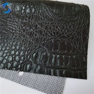 Custom Synthetic PVC Leather Fabric Crocodile Skin Water Resistant Fabric For