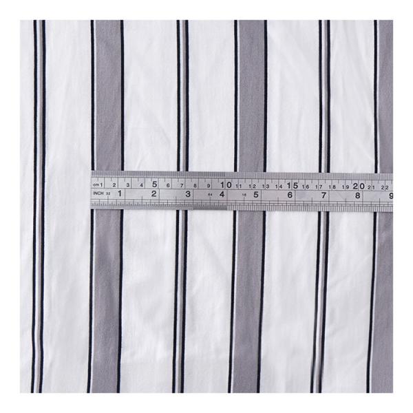 Multicolor 100 Cotton Striped Fabric 220gsm Breathable Stretch Material