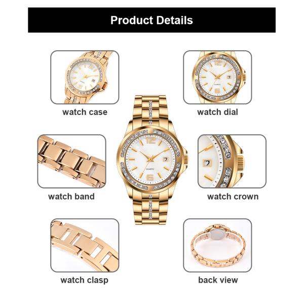 Classic Romantic Stainless Steel Alloy Case Encrusted Diamond Quartz Watch For Women