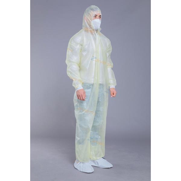 Buy Yellow PP SMS SF Disposable Coveralls With Hood at wholesale prices