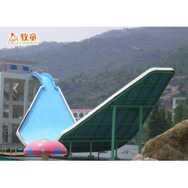 Buy Large Fiberglass Water Slide With 12 - Meter High Platform Down at wholesale prices