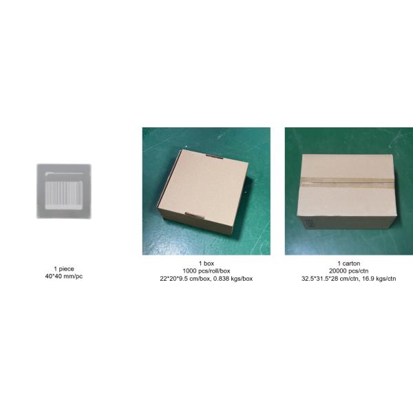 Retail Store EAS 8.2MHz RF Soft Security Tags 40 X 40mm With Bar Code Anti Human Shielding