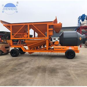 Drum Mixer YHZM25m3 Portable Concrete Batching Plant Double Tyres