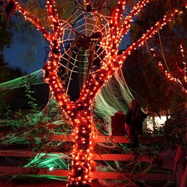 IP44 Solar Christmas String Lights Outdoor Pink With 8 Modes For Tree Garden Yard Decor