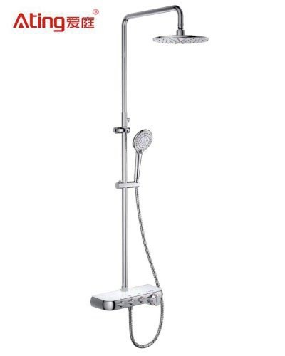 AT-P010 luxury bathroom shower set chrome colour 3 functions shower column with bracket Foshan supplier
