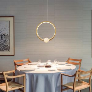 Lightweight Simple Kitchen Island Modern Ring Chandelier LED Pendant Circle