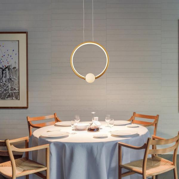 Lightweight Simple Kitchen Island Modern Ring Chandelier LED Pendant Circle