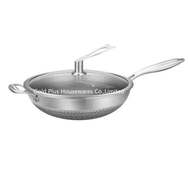 Buy Household Skillet 32cm Non Stick Sauce Pan With Induction Base Glass Cover at wholesale prices