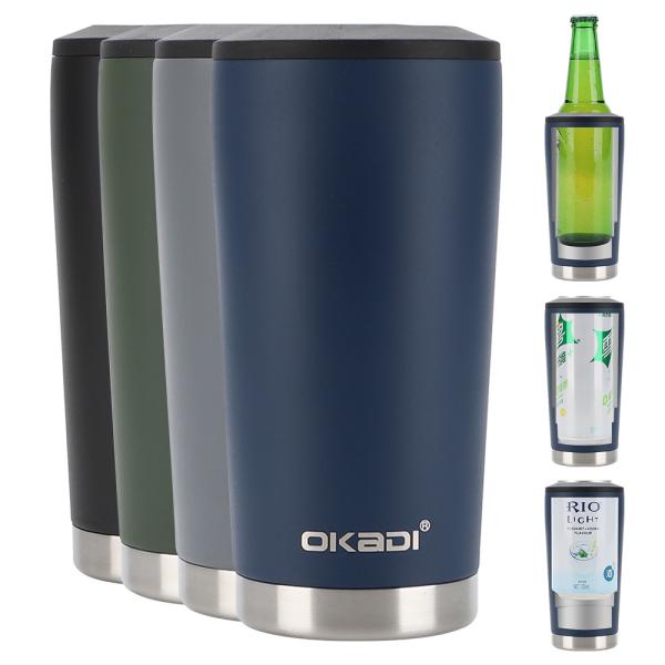 OKADI 16oz Double Walled Eco Friendly Travel 304 Stainless Steel Vacuum Modern