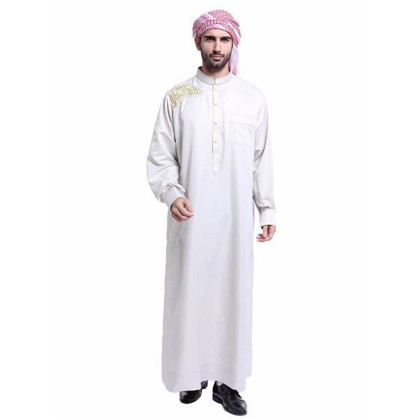Medium Weight Popline Men's Muslim Saudi Style Robe 65/35 Polycotton/Cotton Fabric