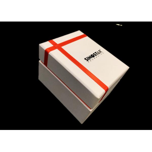 White & Pink PPaper Watch Box Cardboard Covered Custom Logo For Gift Packaging