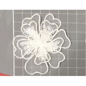Quality Garment Accessories Embroidery Organza Applique Flower with Sequin for sale