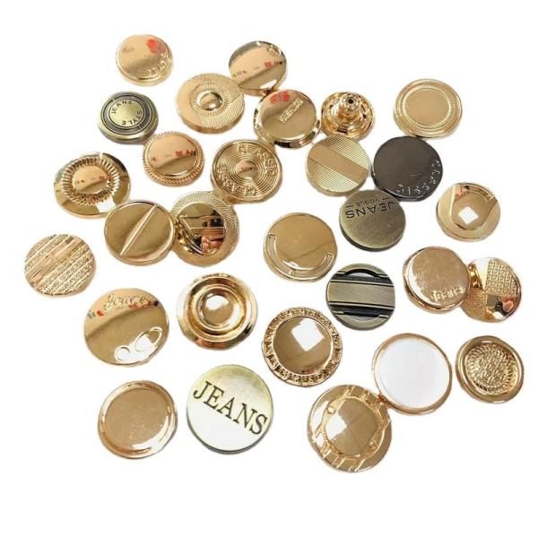 button wholesale Custom made zinc alloy Jeans Buttons Gold button with custom