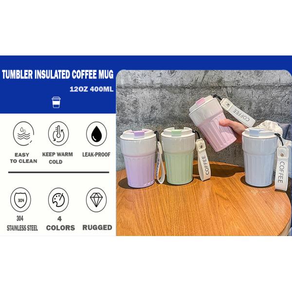380ml Good Price Fashionable Gradient Double Wall Coffee Mug Vacuum Flask For Travel