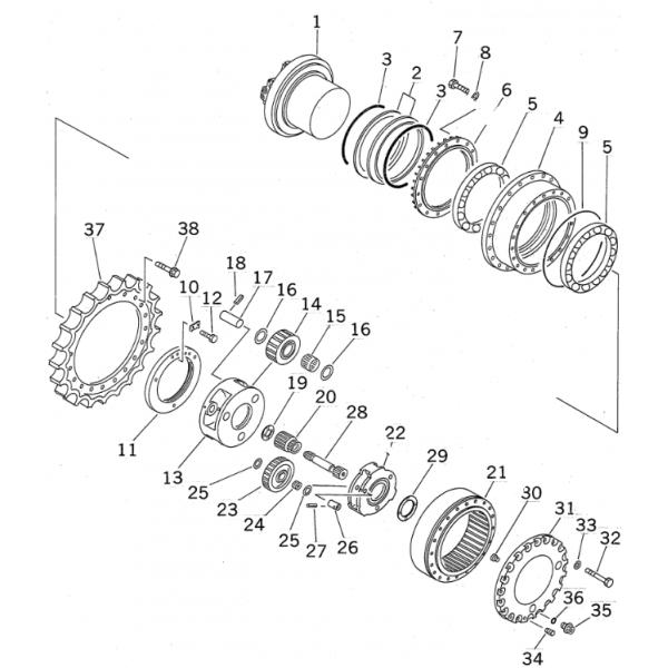 Excavator Final Drive Assy PC300-6 Travel Motor Assy For Komatsu 207-27-00151 207-27-00150