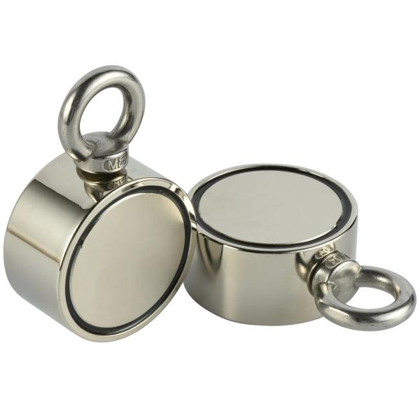 Buy Density Neodymium Fishing Magnet with M8 Eyebolt and 80KG Pulling Force 48mm Diameter at wholesale prices