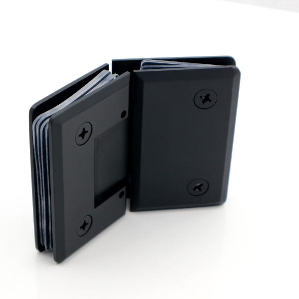 Glass Clamp Black Shower Door Hinge Long Life and Sleek Design for Bathrooms