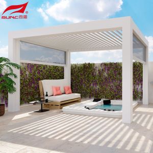Smart Remote Controlled Aluminum Garden Pergola Waterproof Windproof Gazebo