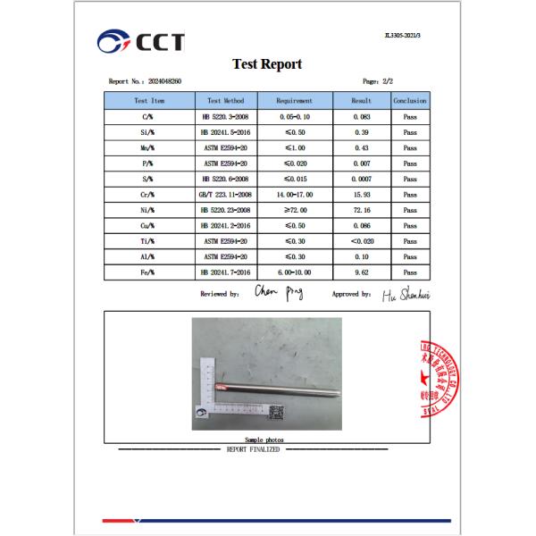 2.4816 NiCr15Fe Nickel Chromium Alloy Forging Round Bar Strip