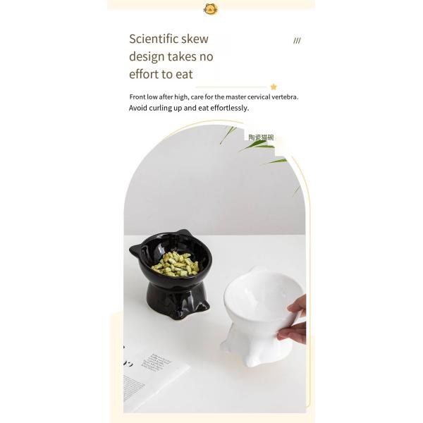 Pet Neck Guard Ceramic Elevated Cat Bowl Foot Diagonal Dog Bowl To Prevent Spilling Water And Food Bowl