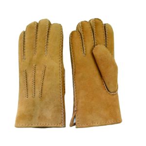 Men Genuine leather Lamb Fur Cheap custom made leather gloves