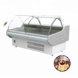 60hz R22 Refrigerant 2.5m Fresh Meat Display Chiller For Restaurant
