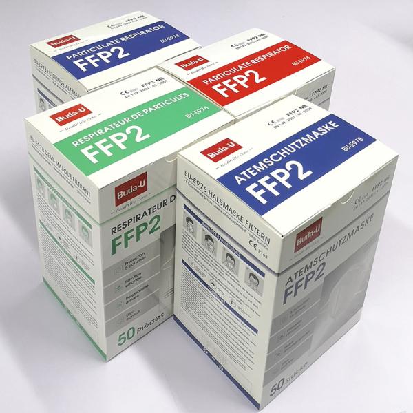FFP2 Face Mask Respirator In French , Spanish , German Packing , CE 0370 , FFP2