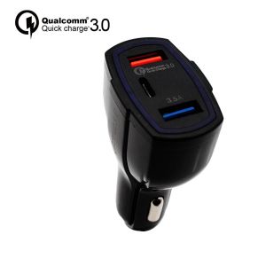 Fast Charge USB Auto Dual QC 3.0 Car Charger Portable Type C