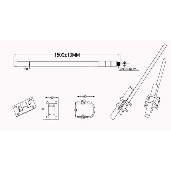 Fiberglass LoRa LPWAN LoRa 915MHz 868MHz Customized LoRa Helium Antenna 15 dbi, Fiberglass Helium Waterproof