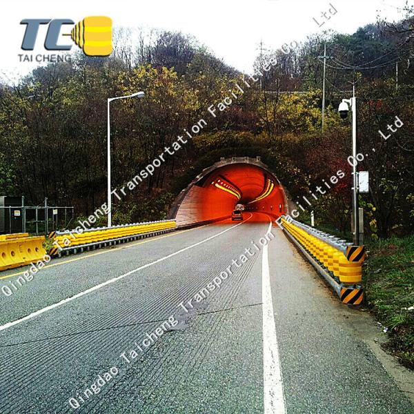 Visibility Yellow/Red Guardrail Barrier Panels Galvanized Steel Bolting